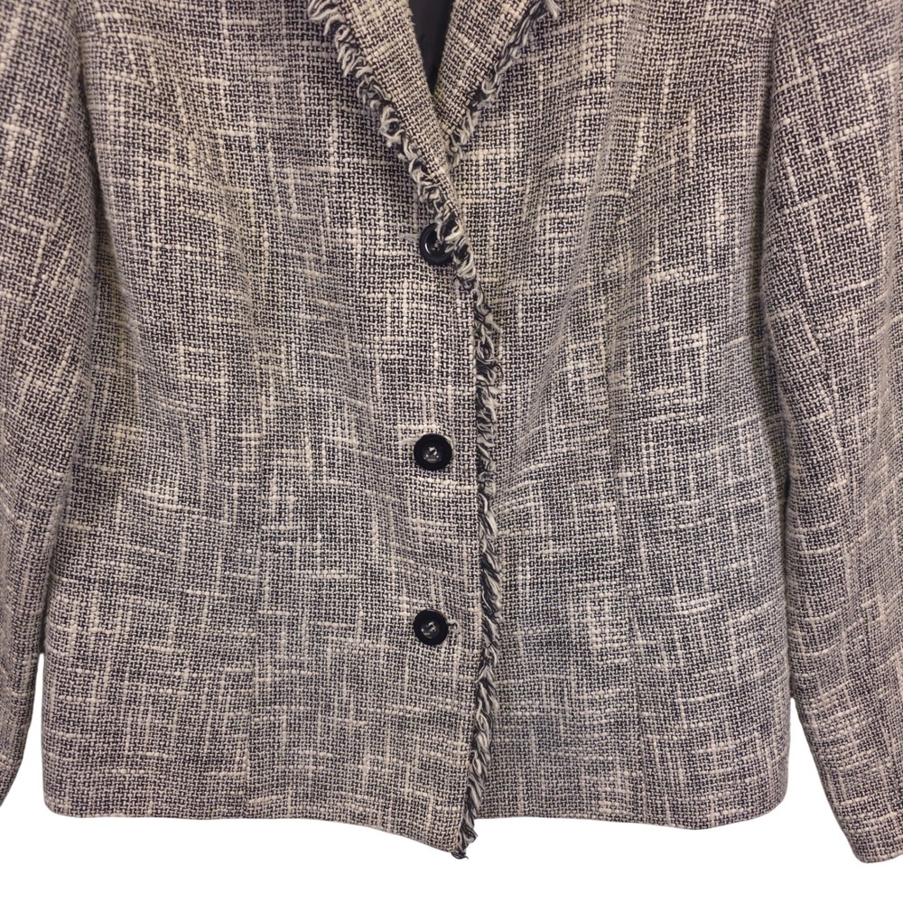 Briggs New York Blazer Womens 16 Gray Textured Tailored Vintage Office Workwear - Picture 14 of 16